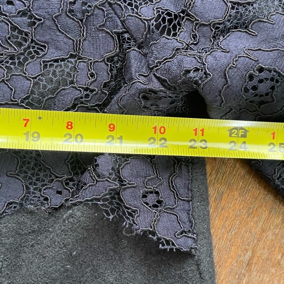 ANTHROPOLOGIE FIELD FLOWER  Black Cardigan Womens Size L Navy Laced Bell-Sleeve - Picture 12 of 13